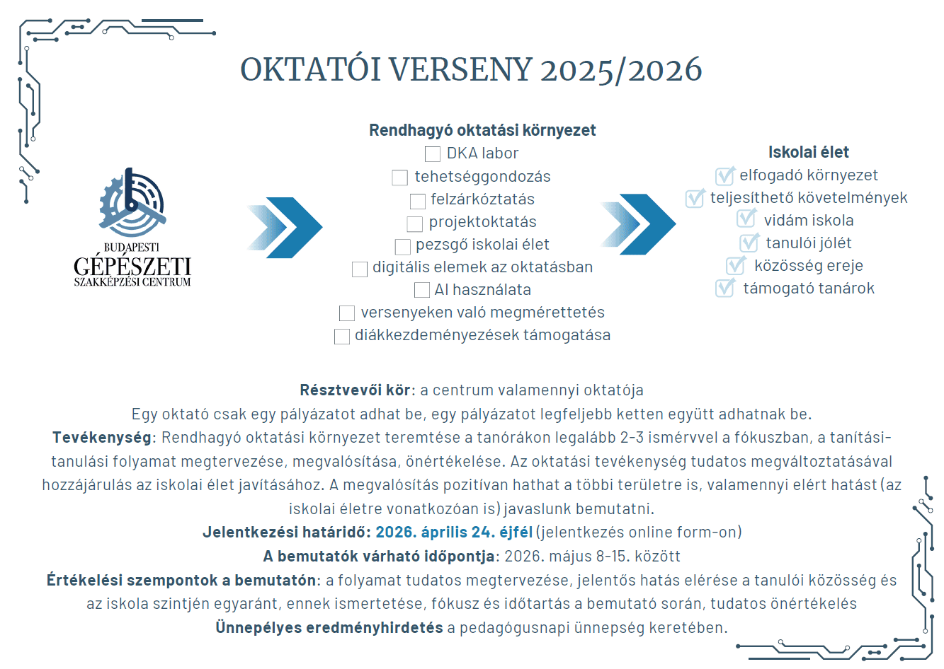Oktatói verseny 2025/2026