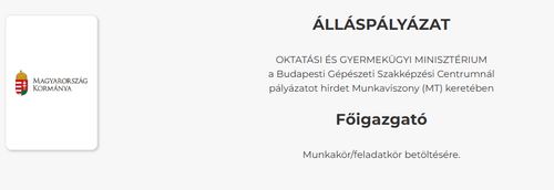 Főigazgatói pályázat